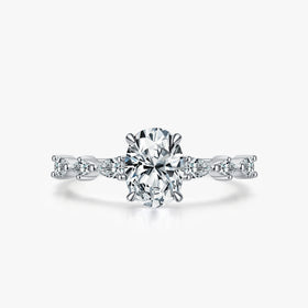 Ailmay Genuine 925 Sterling Silver Fashion Oval Top Quality AAAAA Zirconia Ring Engagement Wedding Fine Rings Jewelry for Women