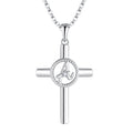 Custom Logo Cross Pendant Necklace 925 Sterling Silver Heart Zircon Women 26 English Letter Necklace Wholesale