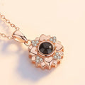 Heart Shaped Crystal I Love You in 100 Languages Necklace Women