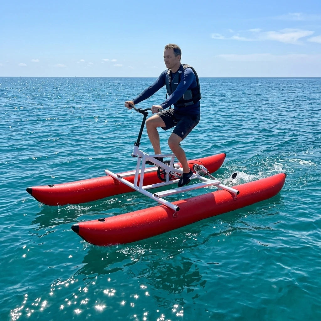 Water Sports Equipment Pontoons Riding Bike Inflatable Water Bike Bicycle Sea Bike Pedal for Lake