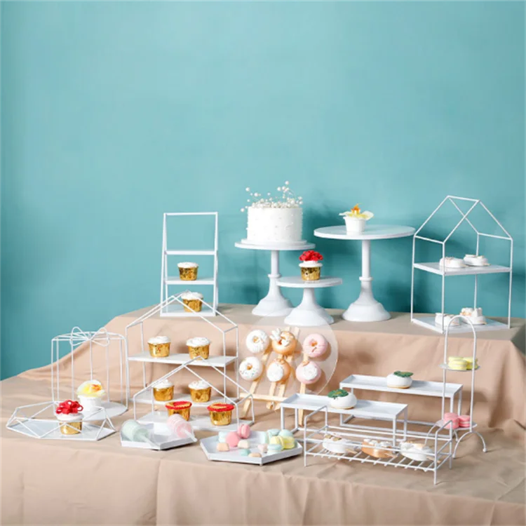 OEM Kangkai Baking Supplier European Style Wedding Clear Fruit Mini Cup Metal Cake Stand
