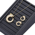 Jxx Fashion Animal Design Pendant Brass 24k Luxury Zirconia Gold Plated Jewelry Sets Rings Necklace for Women