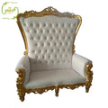 Great Foshan Factory Gold Frame White Living Room Furniture Sofa Chair