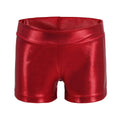 Gymnastic Shorts Glitter Metallic Spandex Ballet Dance Shorts for Kid Girls