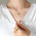 New Fashion Unique Design Cool Classic Stainless Steel Heart Pendant Clear CZ Women Chokers Necklace P944