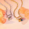 Personality Diy Engraved Bead Pendant Necklace and Bracelets Set Women Jewelry Set Trendy Stuff Jewelry Gifts