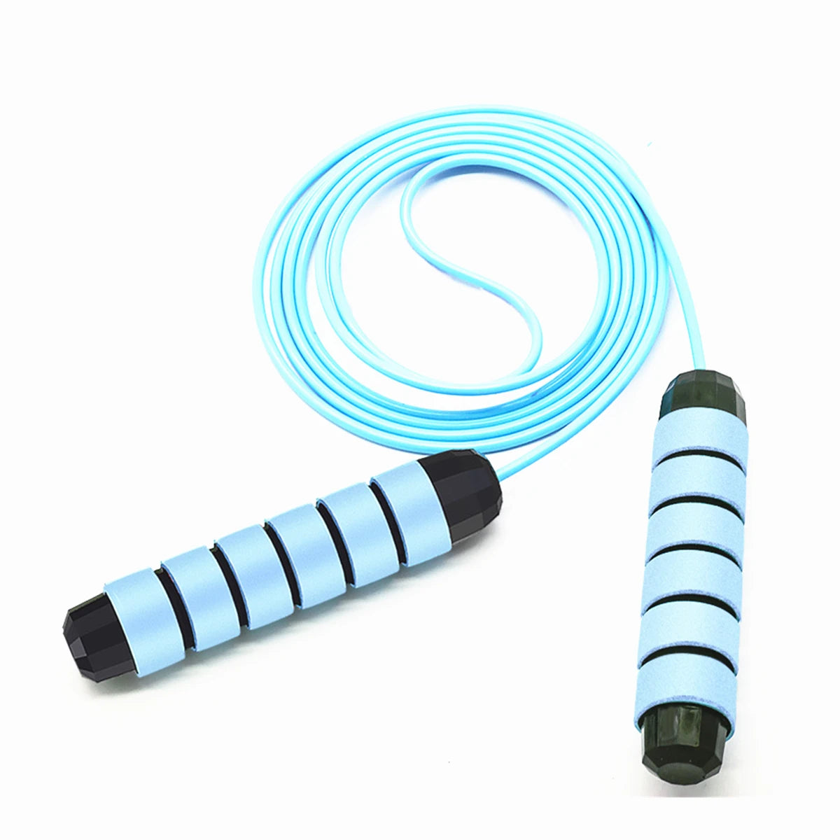 Adjustable Steel Tangle-Free Rapid Speed Macaron Jumping Rope Cable with Ball Bearings and Foam Handles for Fitness Exercise