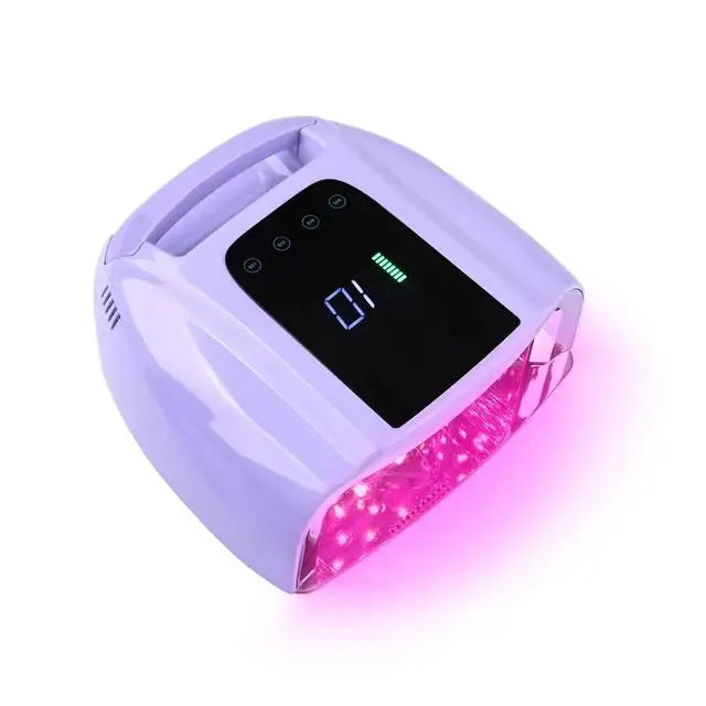 Professional 96W Rechargeable UV LED Nail Dryer Portable Cordless with Stainless Steel Bottom and 4 Timer Setting Sensor