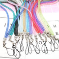Gift Factory Price Charm Cord Badge Holder Chain Phone Lanyard Keys Colorful Diamond Neck Nylon Shiny Bling Net Long Strap