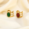 Fashion Natural Stone Ring Women's Bohemia Vintage Stainless Steel Open Ring Colorless Ring Anillos Acero Inoxidable