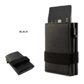 Custom Logo PU Leather Pop-Up Wallet with RFID Protector and Back Tracker Automatic Sliding Case for Credit Card Use