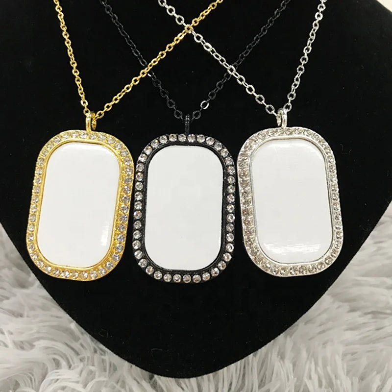 Sublimation Blank Dog Tags Chain Necklace Home Decor for Christmas/Family