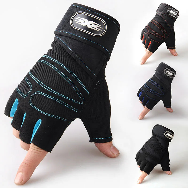 Wholesale Men's Half-Finger Fitness Gloves Breathable Ventilated Design for Weight Lifting Exercise Sports Racing Bicycle