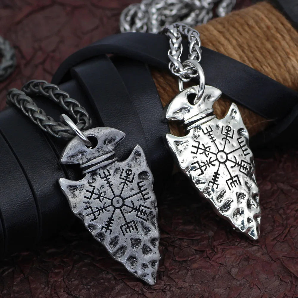 New Style European and American Hip Hop Vegvisir Viking Pendant Compass Necklace