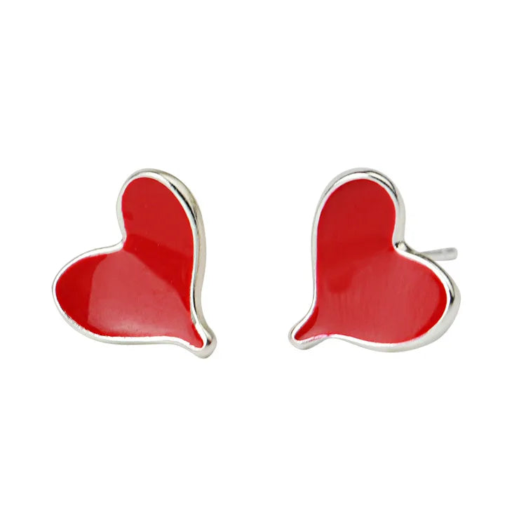 REETI 925 Sterling Silver Peach Heart Stud Earrings for Women Elegant Wedding Jewelry 2021