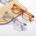 Custom Logo Retro Computer Blocking Anti Blue Light Eyeglasses High Quality Square Acetate Frames Diamond Face Shape Match
