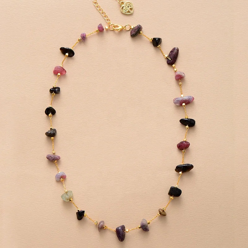 Designer Luxury Natural Stone Crystal Rhinestone Energy Lariat Necklace Classic Brass Beads Wedding Romantic Party Spiritual