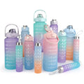 2000ml Gallon Leak Proof Eco-Friendly Sports Plastic Water Bottle with Time Marker & Reminder for Gym Fitness Travel