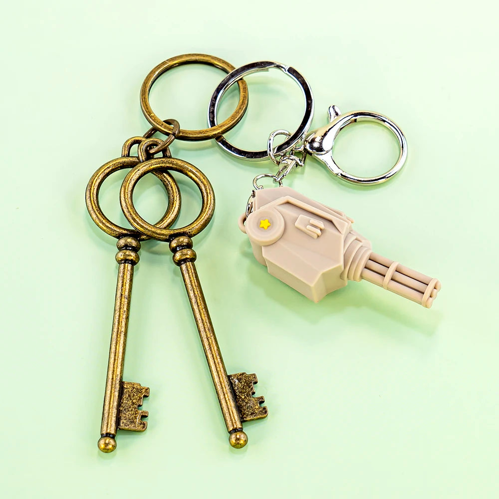 Custom 3D Gun Keychain Unique Metal Keyring Lightweight Durable Gift for Collectors Outdoor Enthusiasts and Keychain Lovers