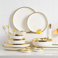 Wholesale Nordic Gold Rim Crokery Fine Bone China Tableware Porcelain Ceramic Dishes Plates Dinnerware Dinner Set for Wedding
