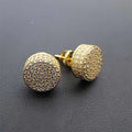 Latest Fashion AAA+ Cubic Zircon Gold Plated Stud Earring Bling Iced Out Micro Full Paved Round Trendy Women's Jewelry