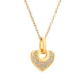 EURO USA Fashion Sparkling Brilliant Crystal Heart Necklace Rose Gold Peach Heart Pendant Necklace Womens Jewelry Manufacturer