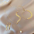Factory Girlfriend Birthday Gifts Light Luxury Pearl Earrings Bracelet Necklace Senior Wheat Jewelry Set Gifts for Women Men