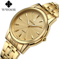 WWOOR 8028 Men Stainless Steel Band Quartz Watches Simple Classic Wristwatch Wholesale