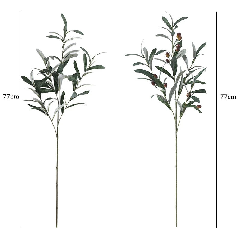 AL-0931 Simulated Green Plants Olive Branches 4 Forks with Fruit Wedding Home Photography Props Flower Arrangement Materials