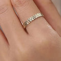 Joolim Jewelry 18K Gold Plated Stainless Steel Narrow Gear Water Ripple Rings for Women