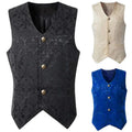 Fashion Men Vintage Vest Waistcoat Black Steampunk Style Gothic Jacquard Swallow Top Noble Costume for Men's Vest Blazer