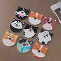 Cute Cat Face Ceramic Coaster Set Cork Absorbent Drink Mat Custom Sublimation Pet Animal Coasters Holder Blank Print for Dog