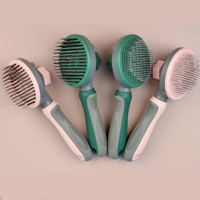 Removing Loose HairTangles and Knots Dog Cat Metal Pins Grooming Brush Pet Self-cleaning Slicker Brush for Shedding