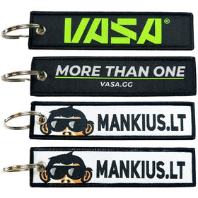 Custom Promotional Gift Double Side Woven Fabric Anime Keychain / Custom Cartoon Style Woven Key Ring