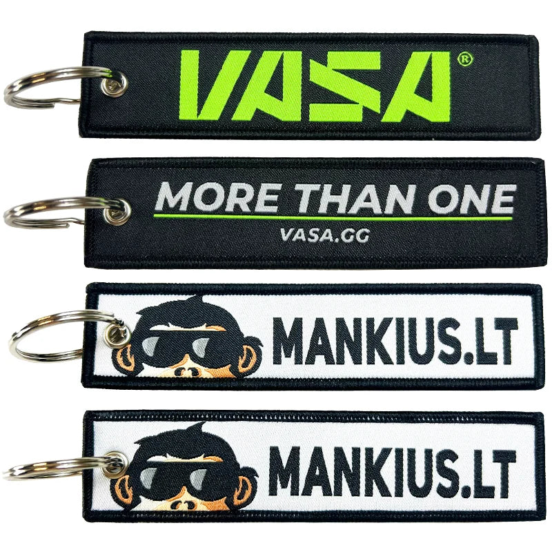 Custom Promotional Gift Double Side Woven Fabric Anime Keychain / Custom Cartoon Style Woven Key Ring