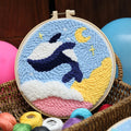 Punch Needle Complete Kit Easy DIY Needlework Wool Cross Stitch Poke Magic Embroidery Needle Kit for Beginner Home Decor