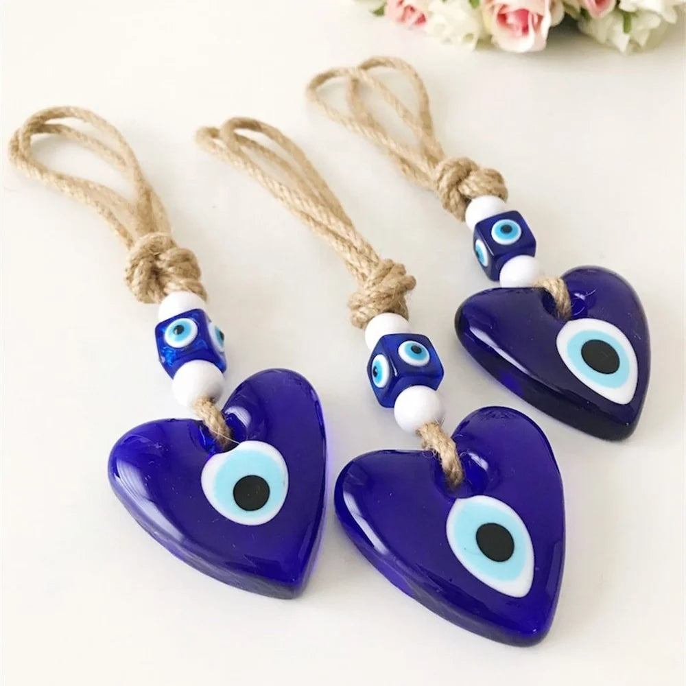 Heart Coloured Beads Turkey Blue Eyes Charm Devil's Eyes Pendant Glass Lucky Eyes