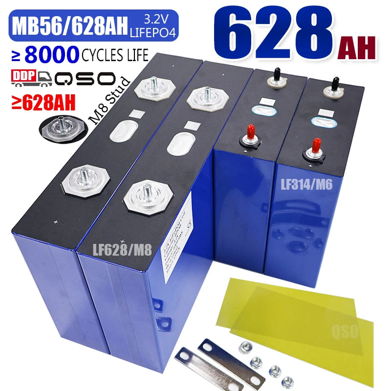 QSO Prismatic MB56 Lifepo4 Battery 628Ah 680Ah 640AH 620 680 628 Ah 650Ah 620AH Evemb56 3.2V LFP Shenzen Qishou/Basen 660Ah Cell