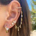 4pcs/Set Cute Butterfly Crystal Dangle Earring Female Party Gifts Fashion Jewelry Charm Rhinestone Tassel Chain Earrings