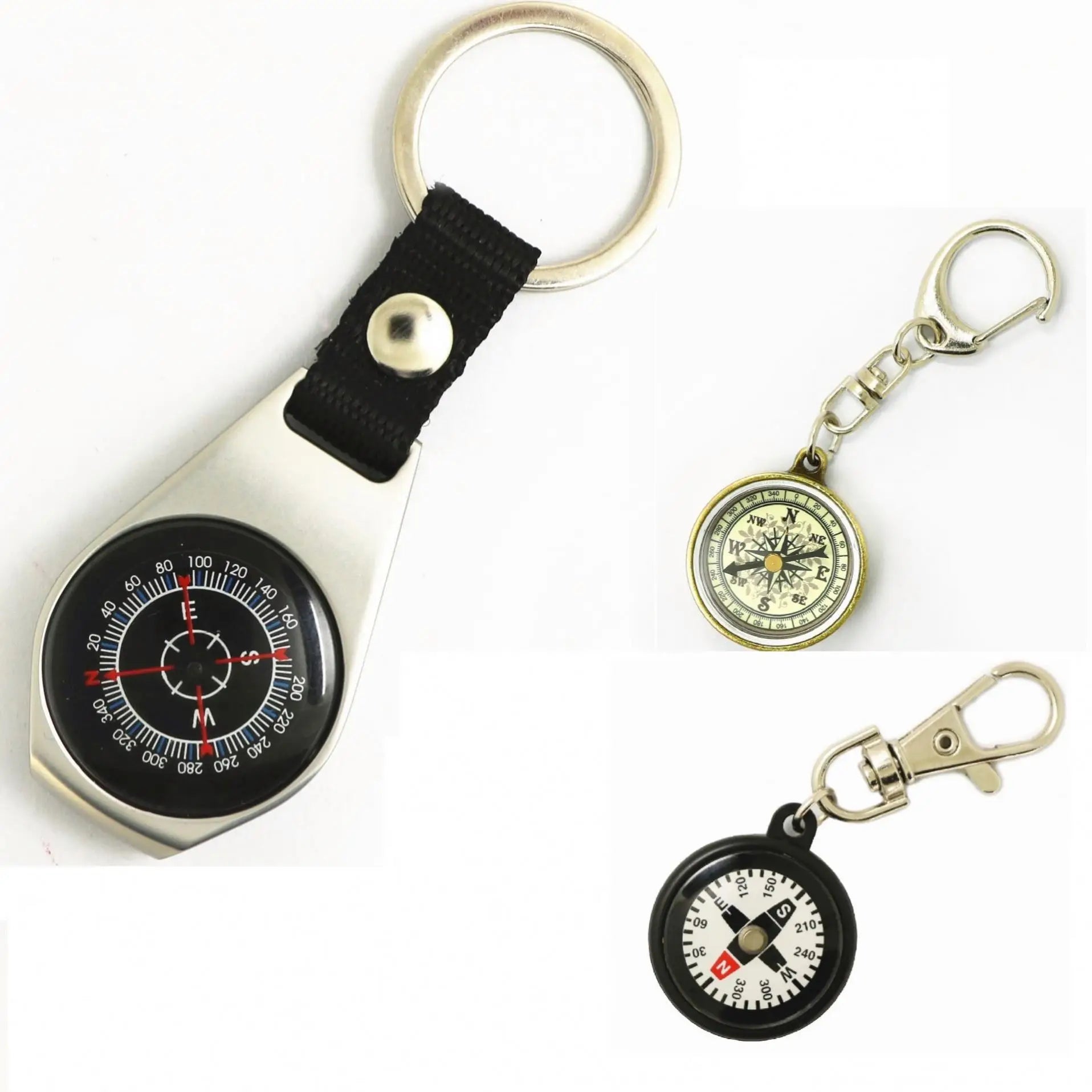 Camping Survival Compass Keychain noctilucent EDC Tool Compass keyring Survival Gear for Hiking Backpacking Outdoor Activities