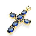 Nickel Free 18K Gold Plated Copper Multi Square CZ Setting Cross Pendant for Women Men Necklace