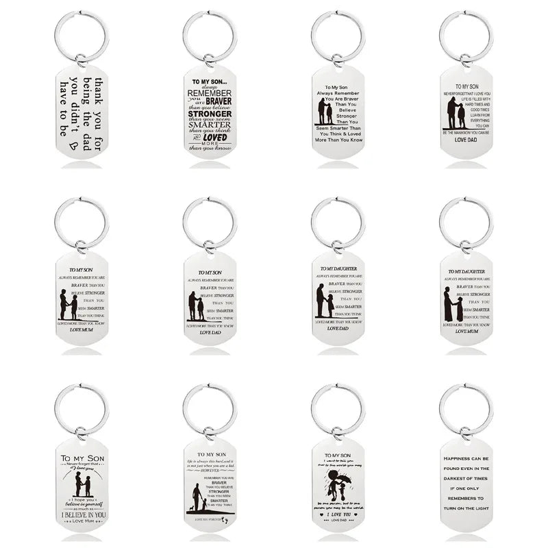 Hot Mother's Day Father's Day Graduation Season Christmas Gift Lettering Metal Keychain