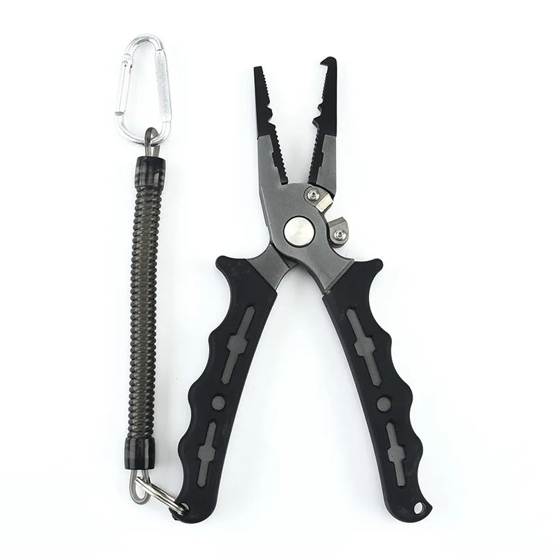 Mini Stainless Steel Fishing Pliers with Fish Hook Remover and Line Cutter Scissors Accessory Tools