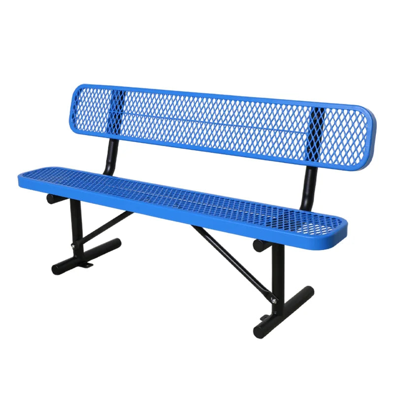 Wholesale Cheap Outdoor Public Park Modern Armless Steel Mesh Sitting Bench Seating All Weather Garden Patio Metal Seat Bench