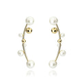 Fashion White Pearl Mismatched Cuff Earrings Silver Color Clip Ear Cuff Climber Crawler Earrings Women Jewel Bijoux