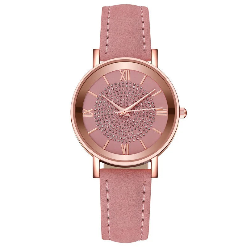 New Internet Celebrity All Sky Star Watch Women's Fashion Multi Color Roman Scale Quartz Watch Women's Edition