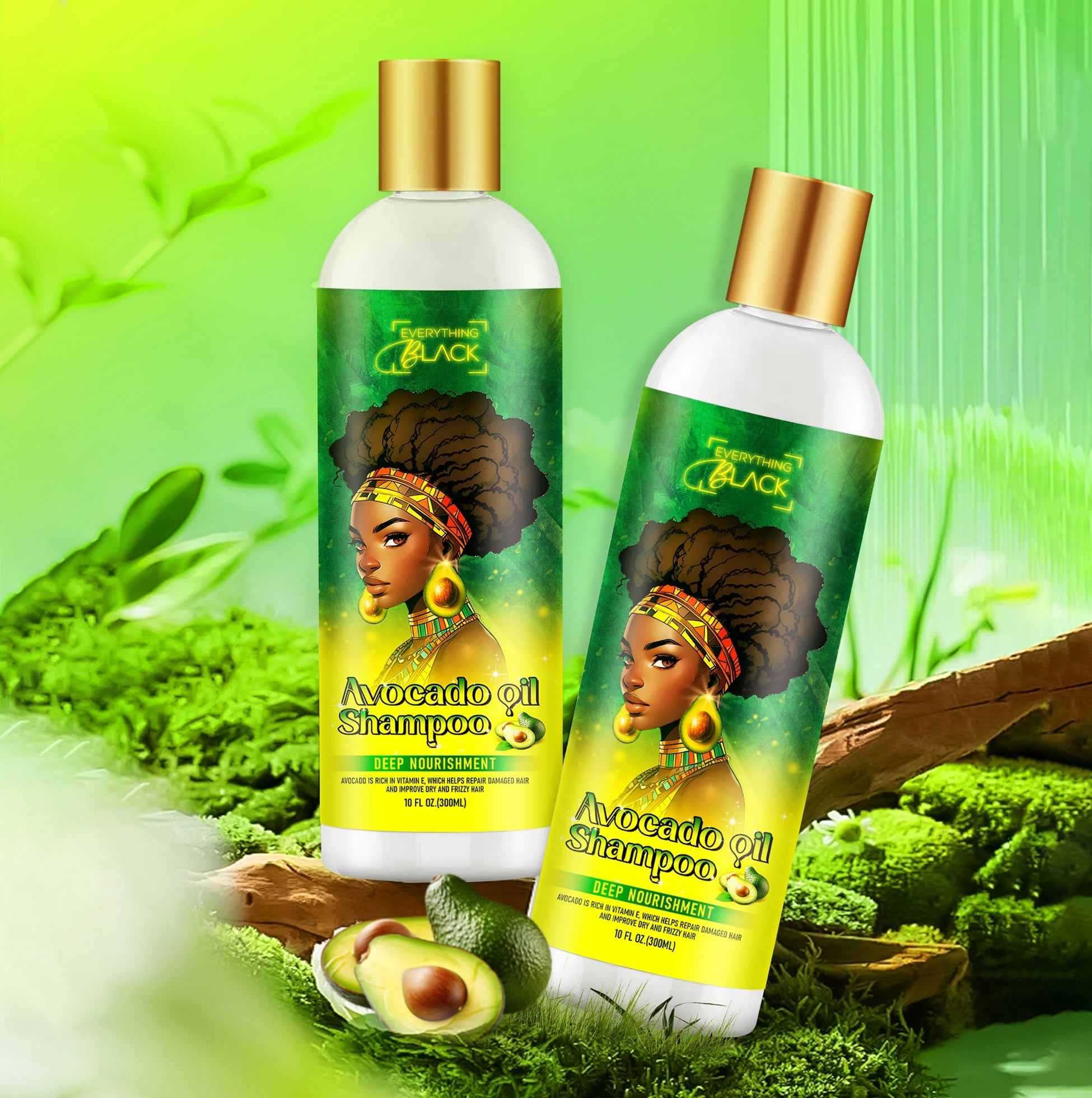 EVERYTHINGBLACK Avocado Oil Organic All Natural Hair Professional Shampoo and Conditioner for 4c Hair  Oem Private Label