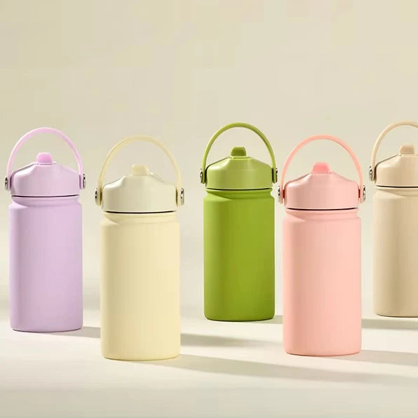 New 316 Stainless Steel Vacuum Water Bottle 350ml Wide Mouth Portable Handheld Bottle for Children Outdoor Sports Insulated Cup