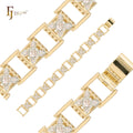 FJ Fallon Fashion Jewelry Bracelets 14K Gold Two Tone Plated Brass Based