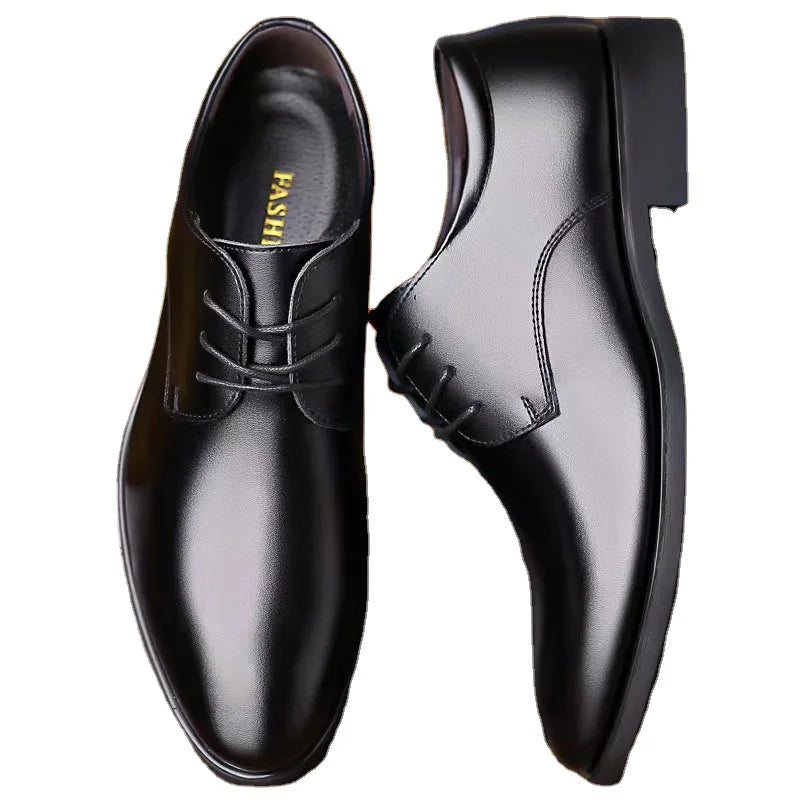 Men Leather Dress Shoes Business Formal Oxfords Korean Style Pointed Toe Office